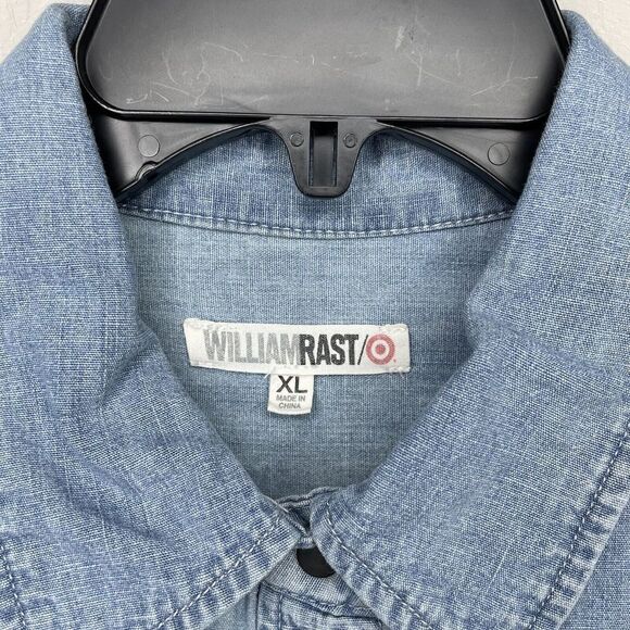 WILLIAM RAST x Target Womens Denim Western Snap-Front Top EUC Metal Studs XL - Picture 5 of 7
